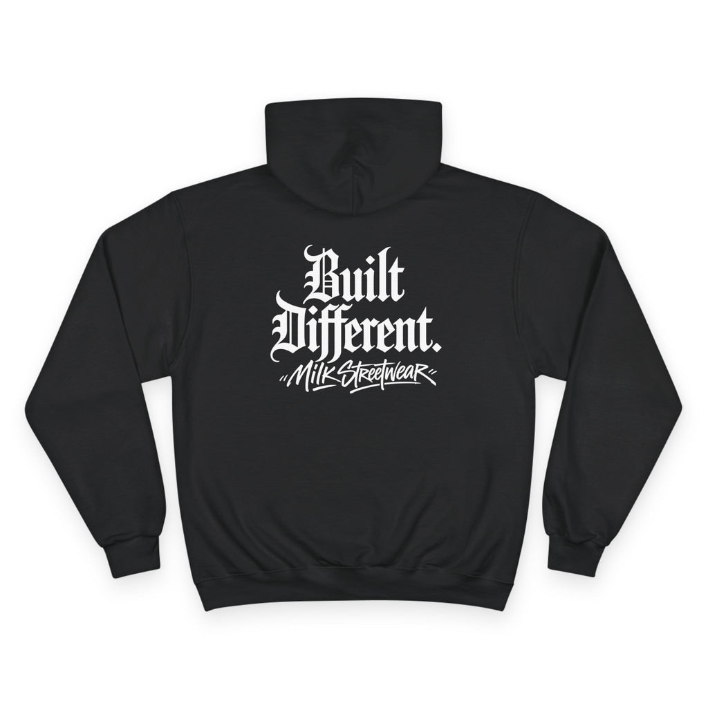 Built Different Hoodie — Retro Script Streetwear Champion Hooded Sweatshirt