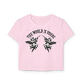 Women's motivational Milk Apparel —  'The World Is Yours' Angel Graphic Crop Top / 'Motivation Is Key' Inspirational Boxing Back Print