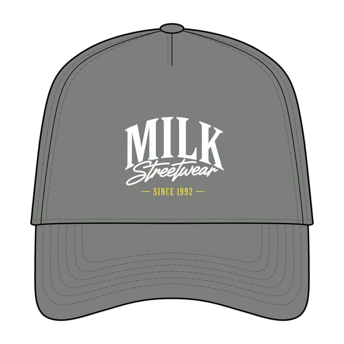Milk Streetwear Snapback Cap — Retro Logo Cotton Blend Baseball Hat