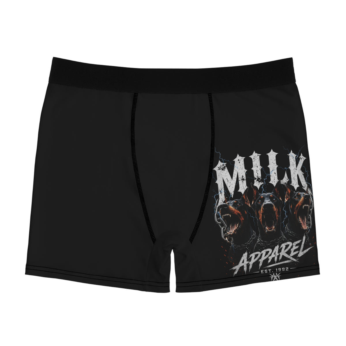 Boxer Briefs - Black 'Milk Apparel' Bear Graphic Boxer Briefs