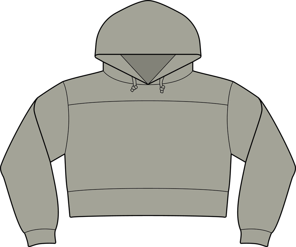 Milk Monogram Cropped Hoodie — Women's Black Fleece Hooded Sweatshirt