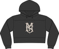 Milk Monogram Cropped Hoodie — Women's Black Fleece Hooded Sweatshirt