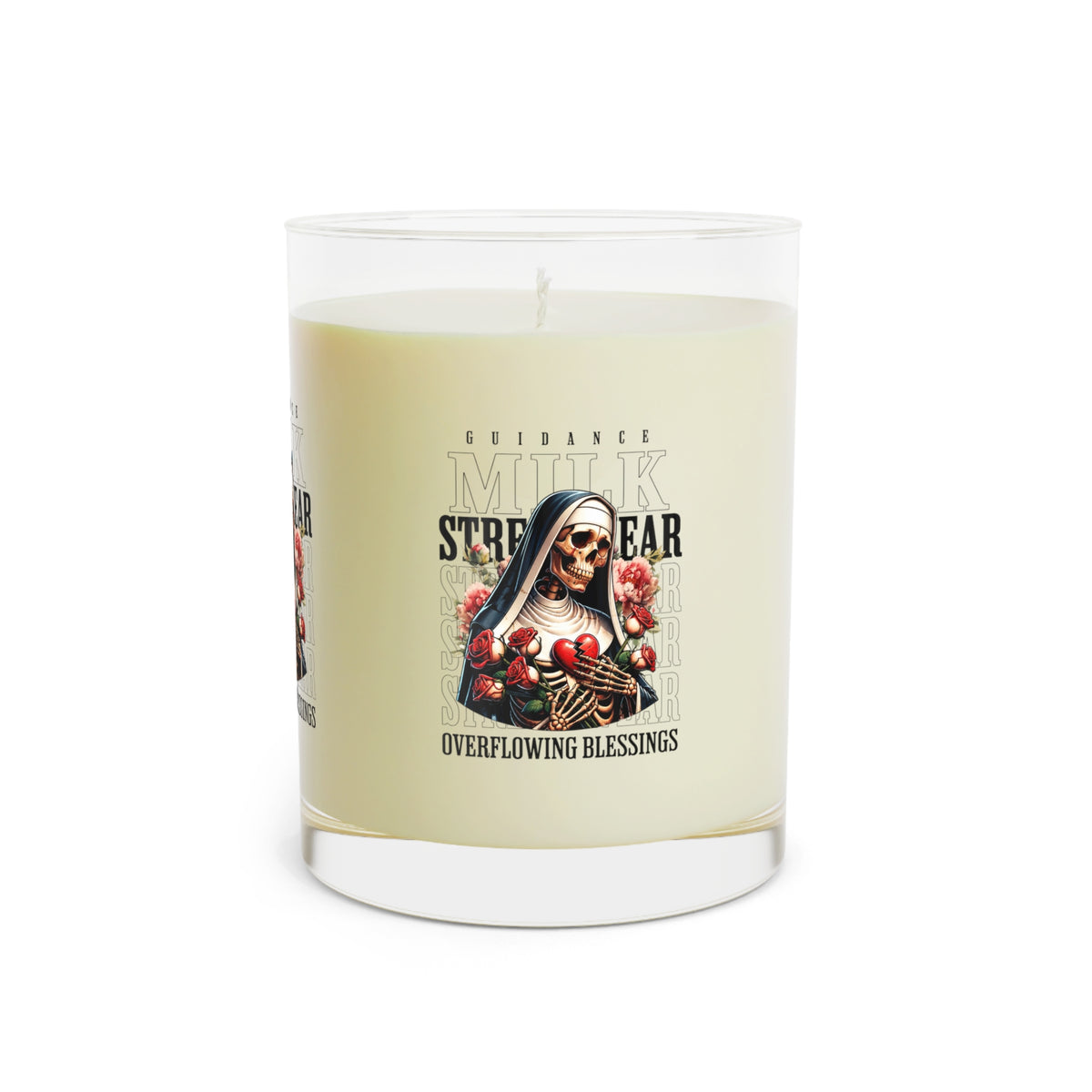 11oz Scented Candle — 'Overflowing Blessings' Nun Skull Design