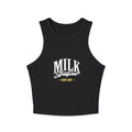 Milk Streetwear Racer Tank Top – Graphic Crop Tank with “MILK” Script