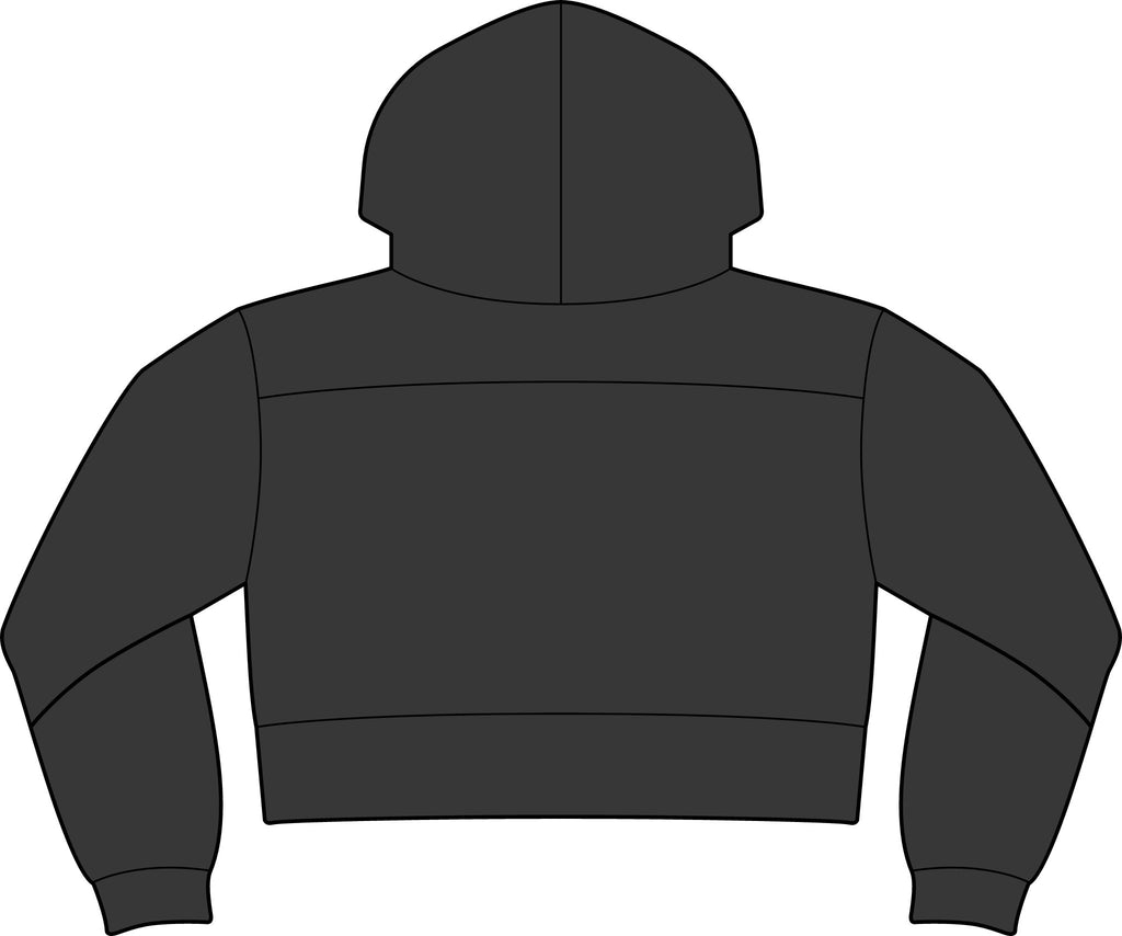Milk Monogram Cropped Hoodie — Women's Black Fleece Hooded Sweatshirt