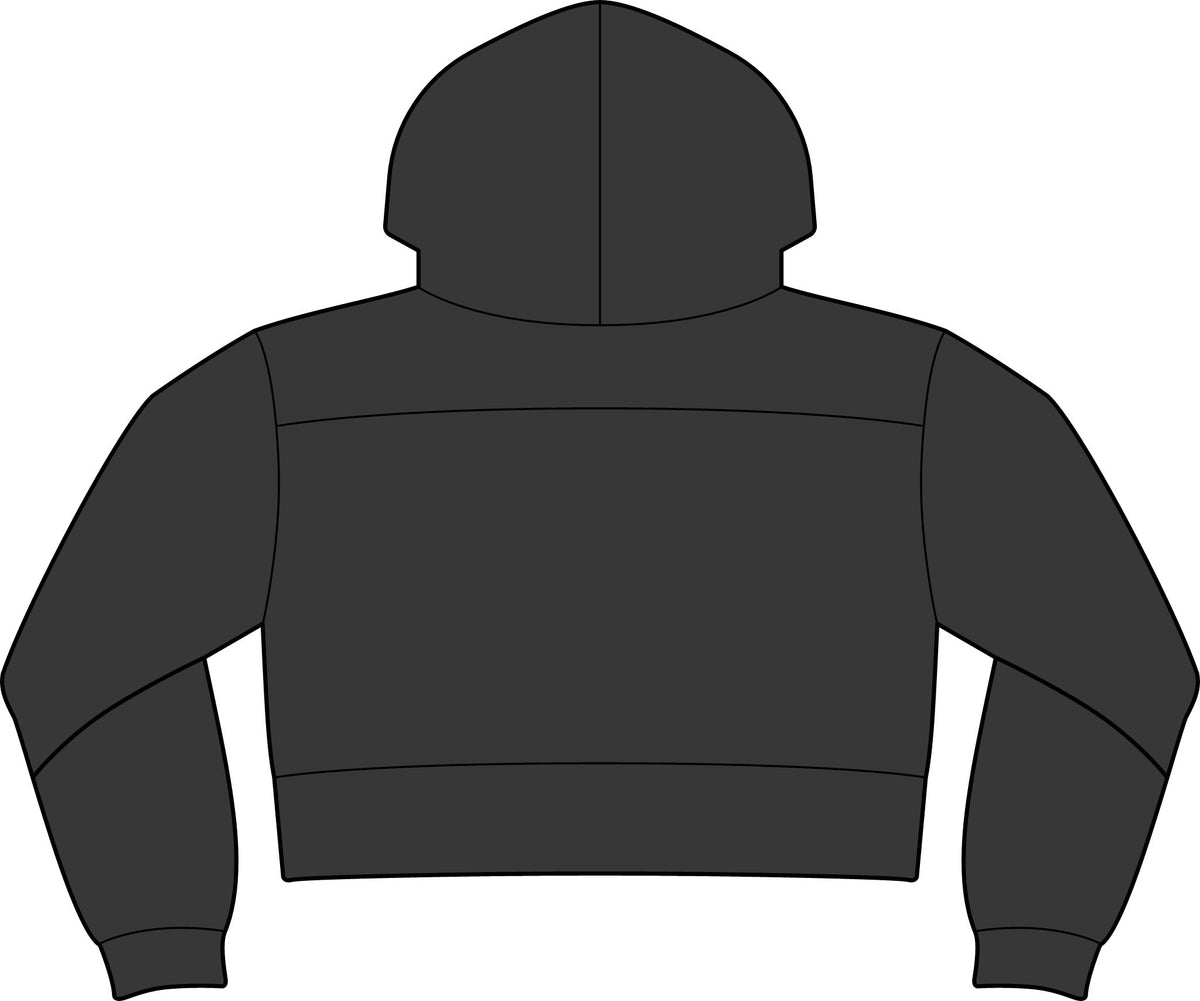 Milk Monogram Cropped Hoodie — Women's Black Fleece Hooded Sweatshirt