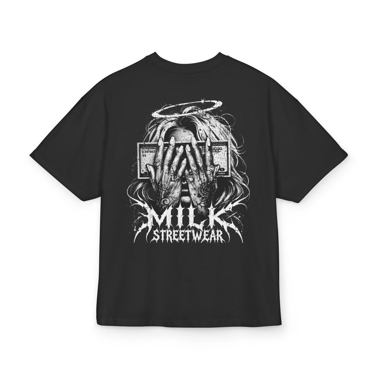Copy of Milk Streetwear Graphic Tee — 'Milk Streetwear Since 1992' Vintage Logo & Angel Back Design