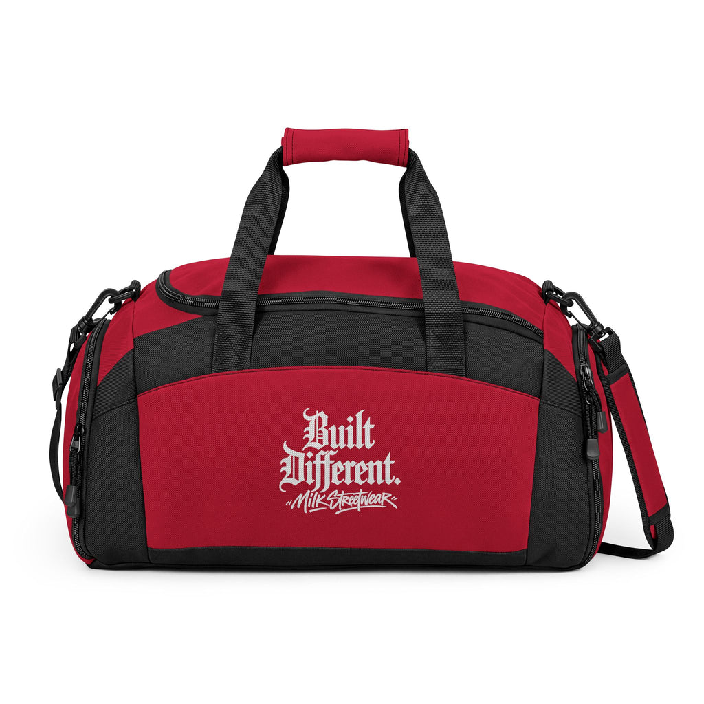 Gym Bag — 'Built Different' Black Athletic Duffle for Men & Women