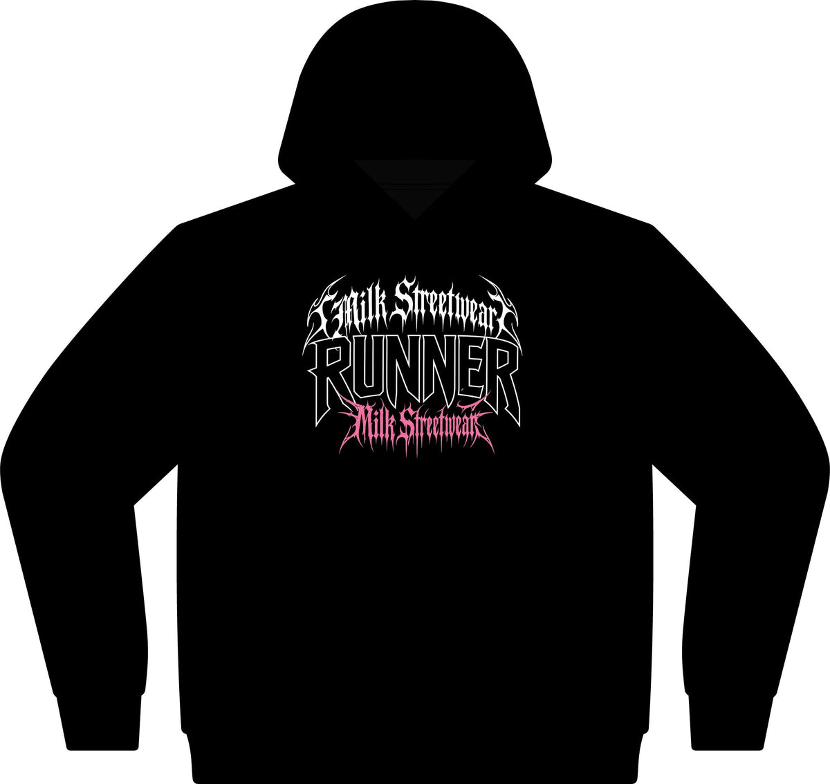 Runner Streetwear Hoodie — 'Milk Streetwear' Graphic Pullover
