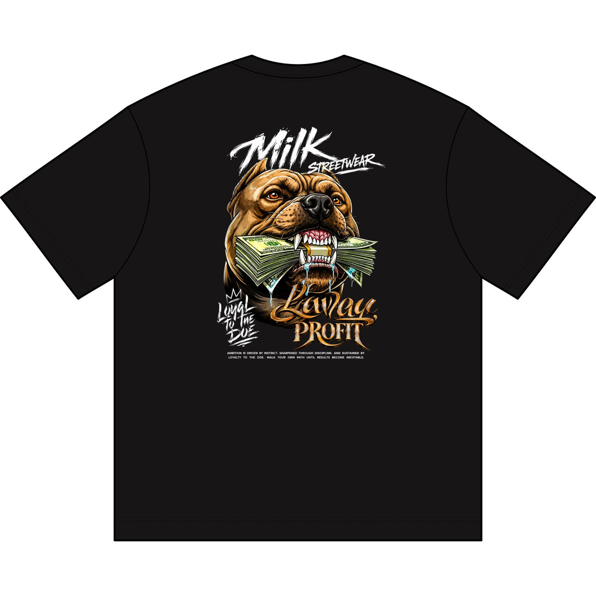 Milk Believe Box Tee — "Believe" Graphic Men’s Box T-Shirt with Bulldog Money Back Streetwear