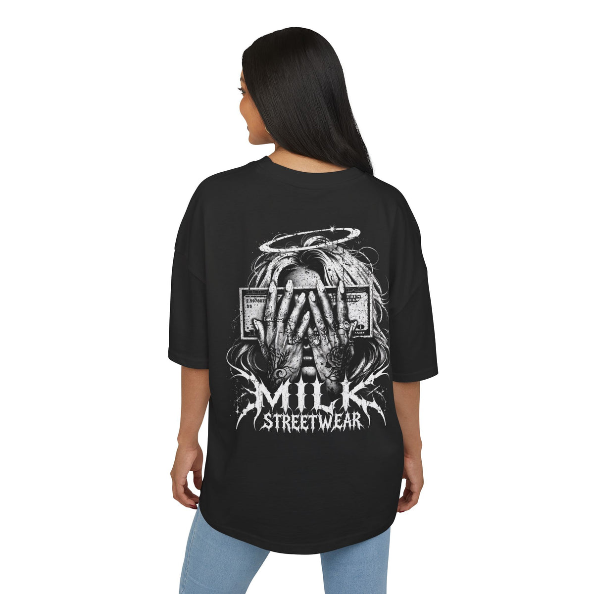 Copy of Milk Streetwear Graphic Tee — 'Milk Streetwear Since 1992' Vintage Logo & Angel Back Design