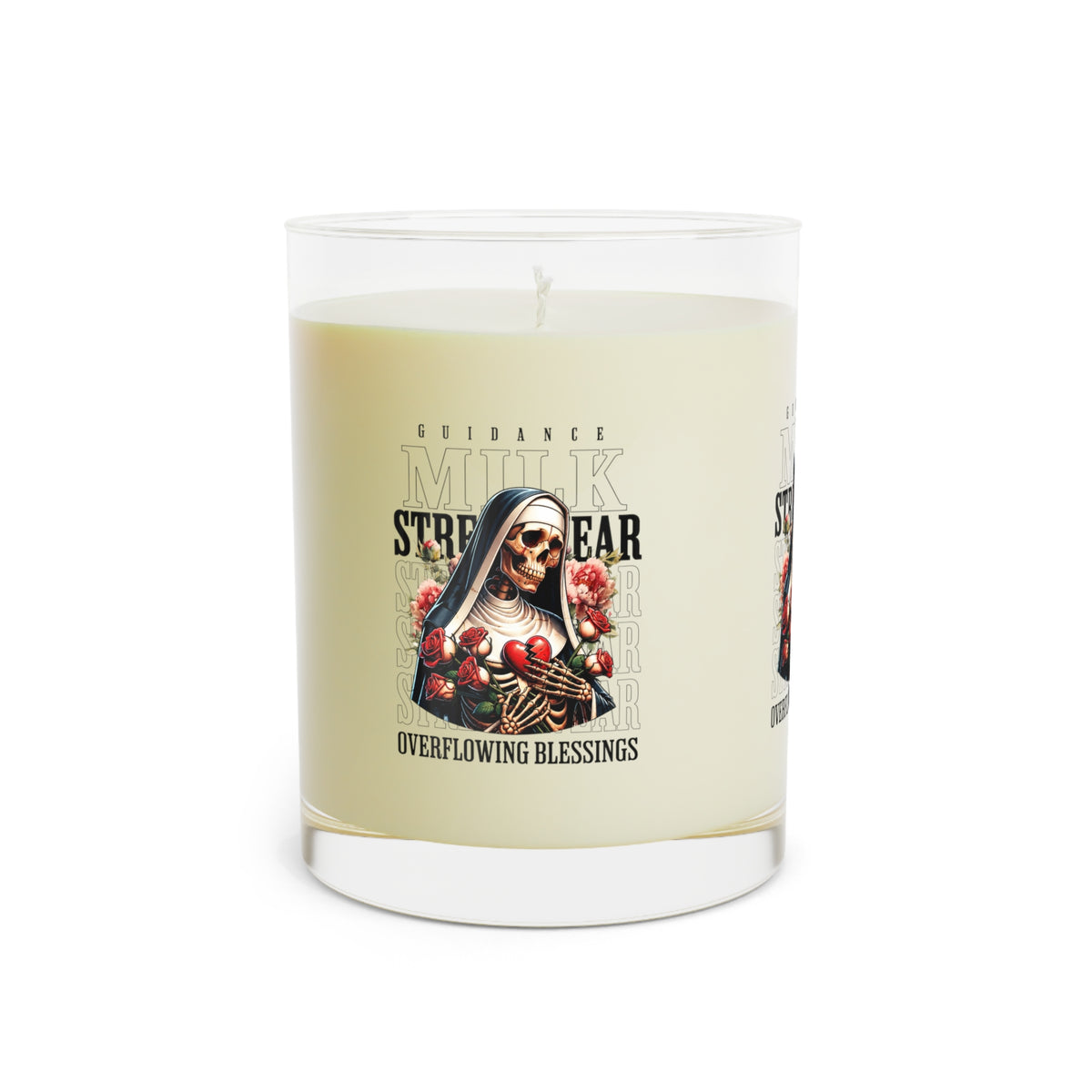 11oz Scented Candle — 'Overflowing Blessings' Nun Skull Design