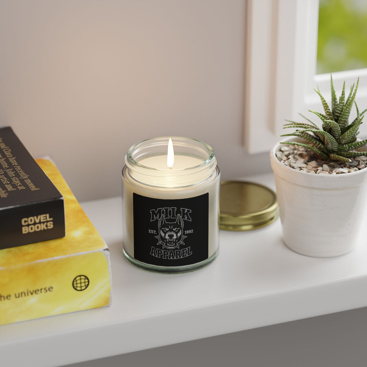 Coconut Apricot Scented Candle (4oz & 9oz) — Milk Apparel Skull Label