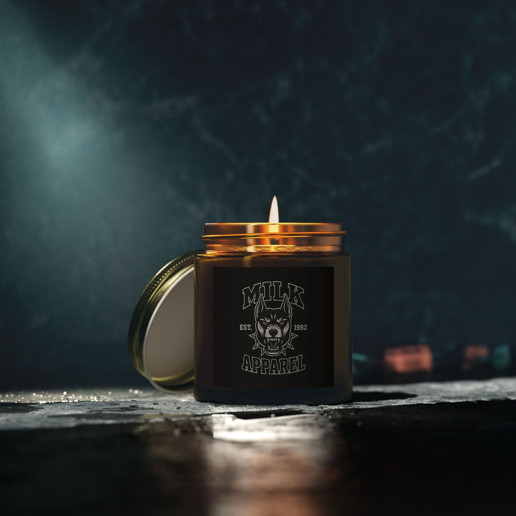 Coconut Apricot Scented Candle (4oz & 9oz) — Milk Apparel Skull Label