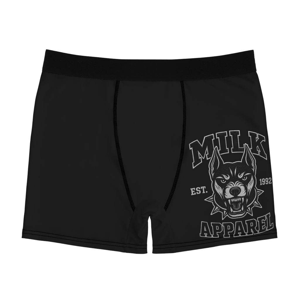 Men's Boxer Briefs — Black 'Milk Apparel' Wolf Logo Athletic Underwear