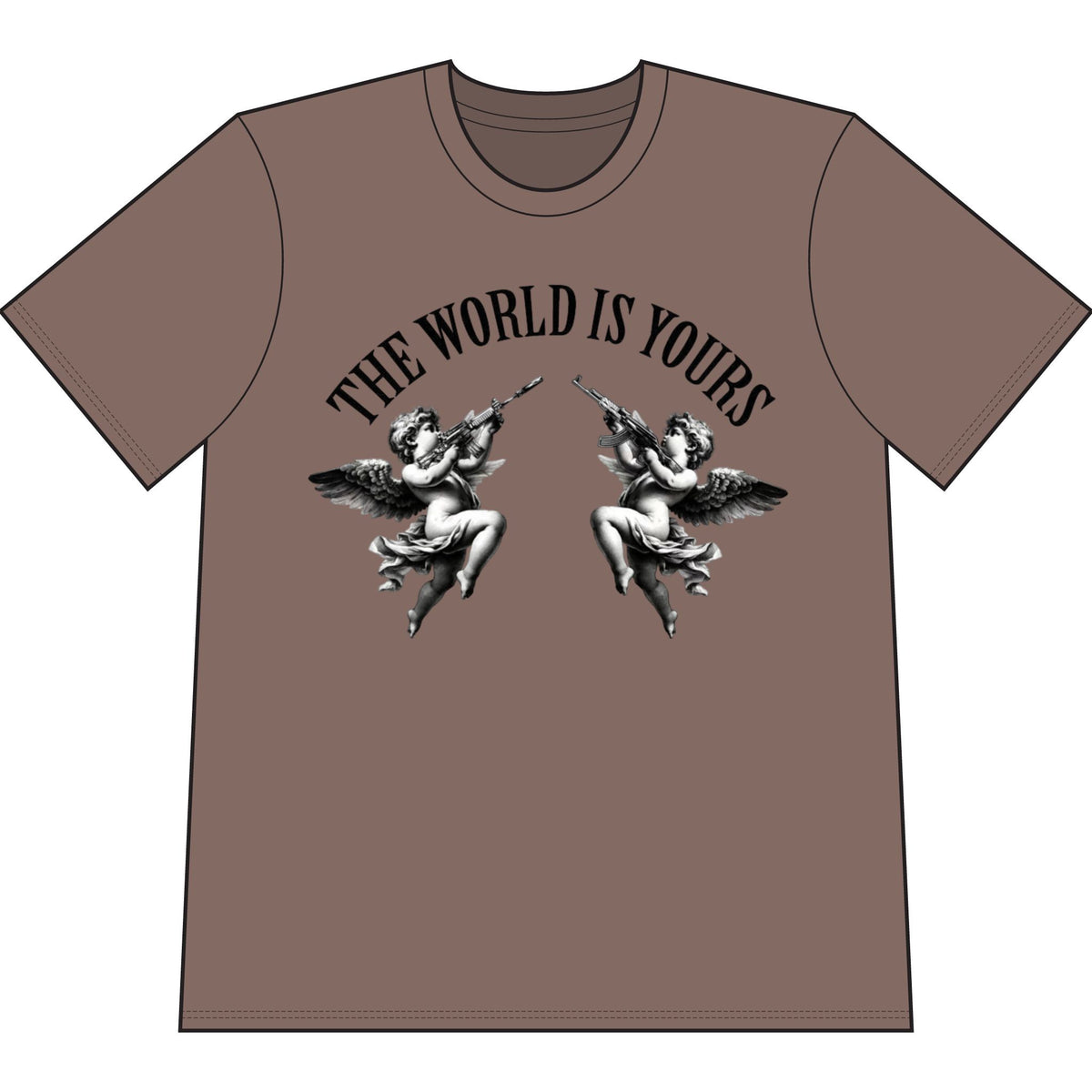 The World Is Yours Graphic T-Shirt — 'Motivation Is Key' Vintage Angel Tee