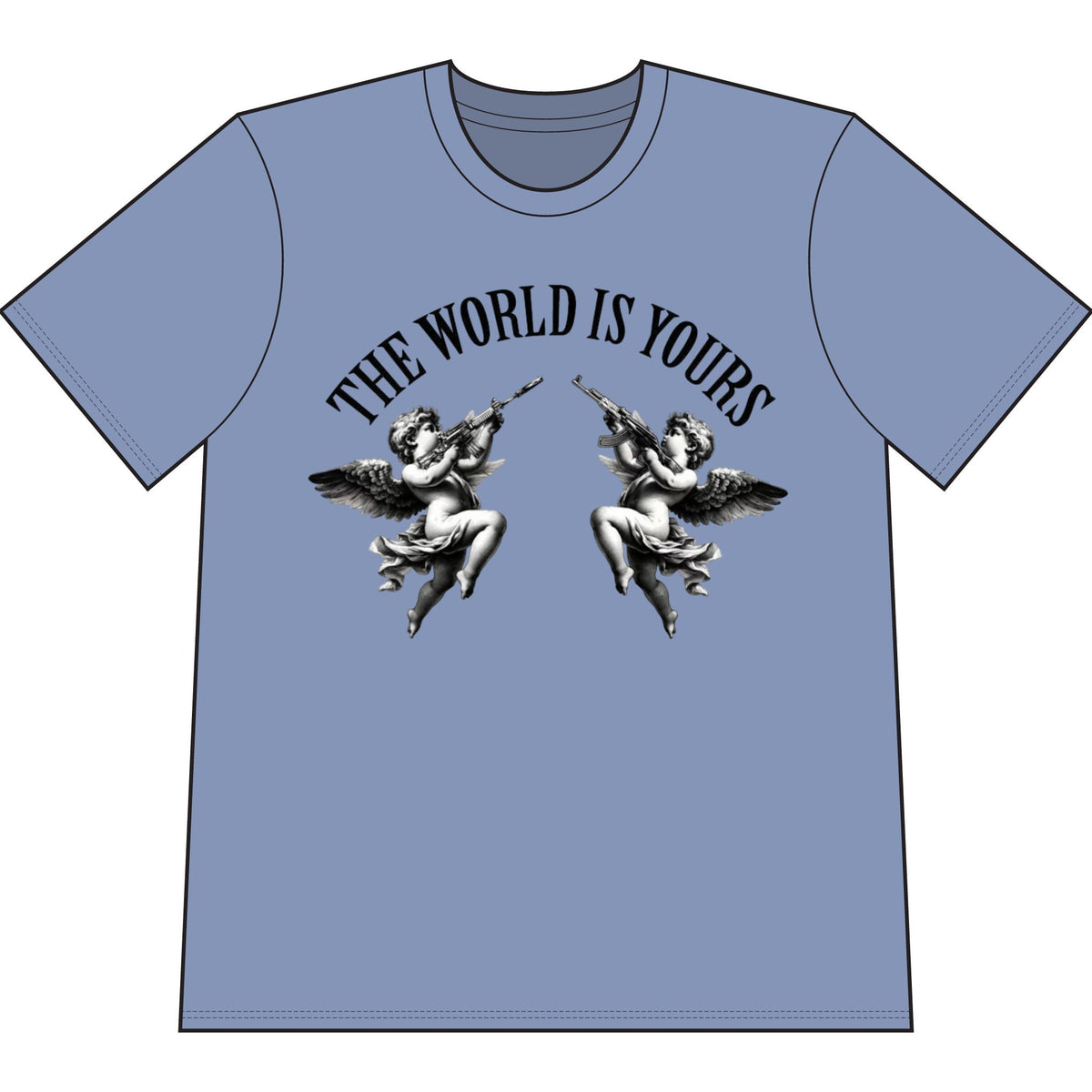 The World Is Yours Graphic T-Shirt — 'Motivation Is Key' Vintage Angel Tee