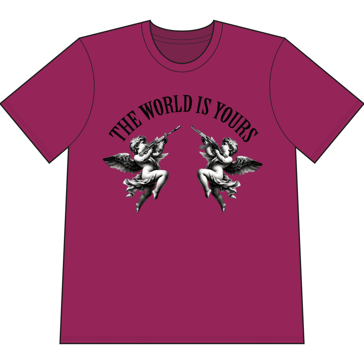 The World Is Yours Graphic T-Shirt — 'Motivation Is Key' Vintage Angel Tee