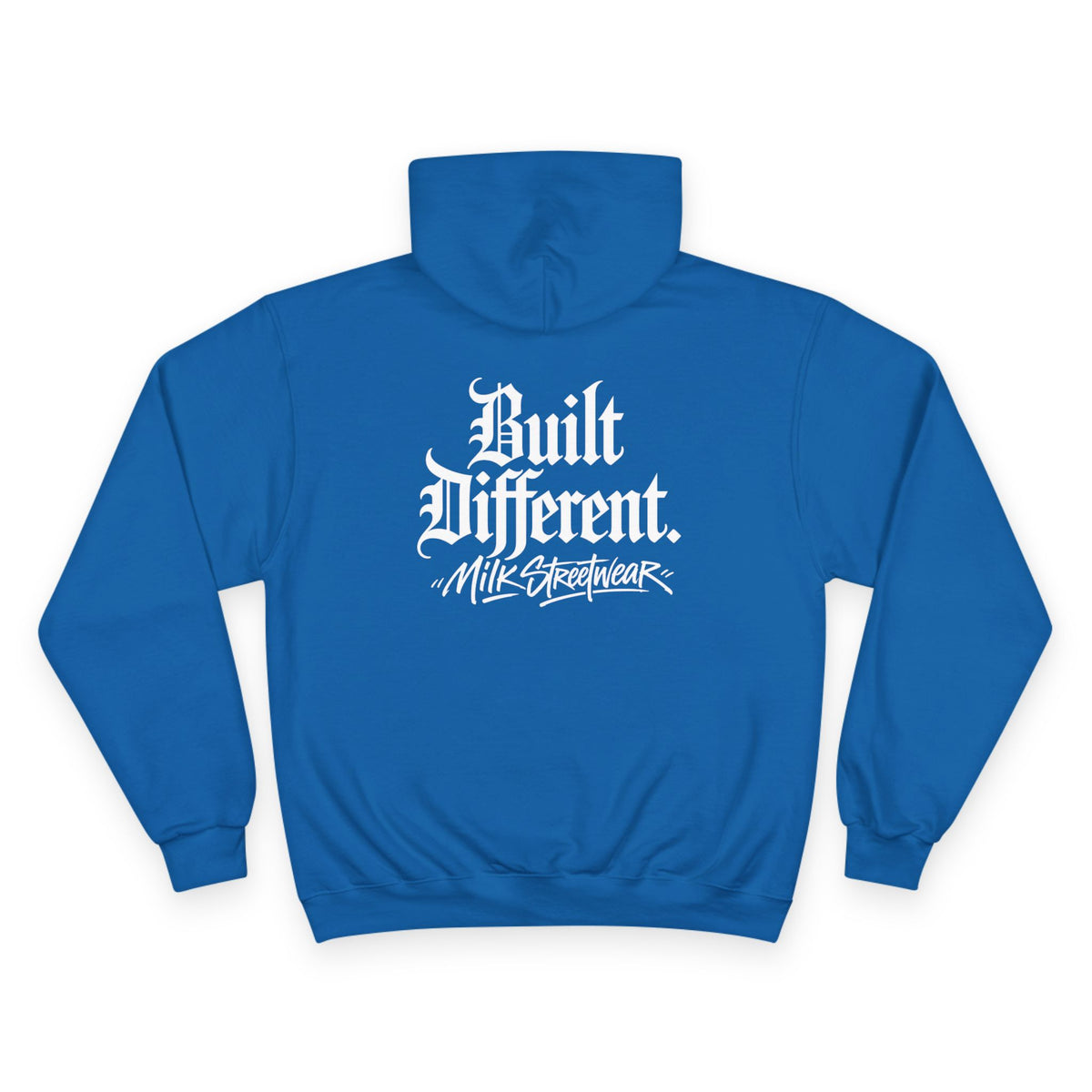 Built Different Hoodie — Retro Script Streetwear Champion Hooded Sweatshirt
