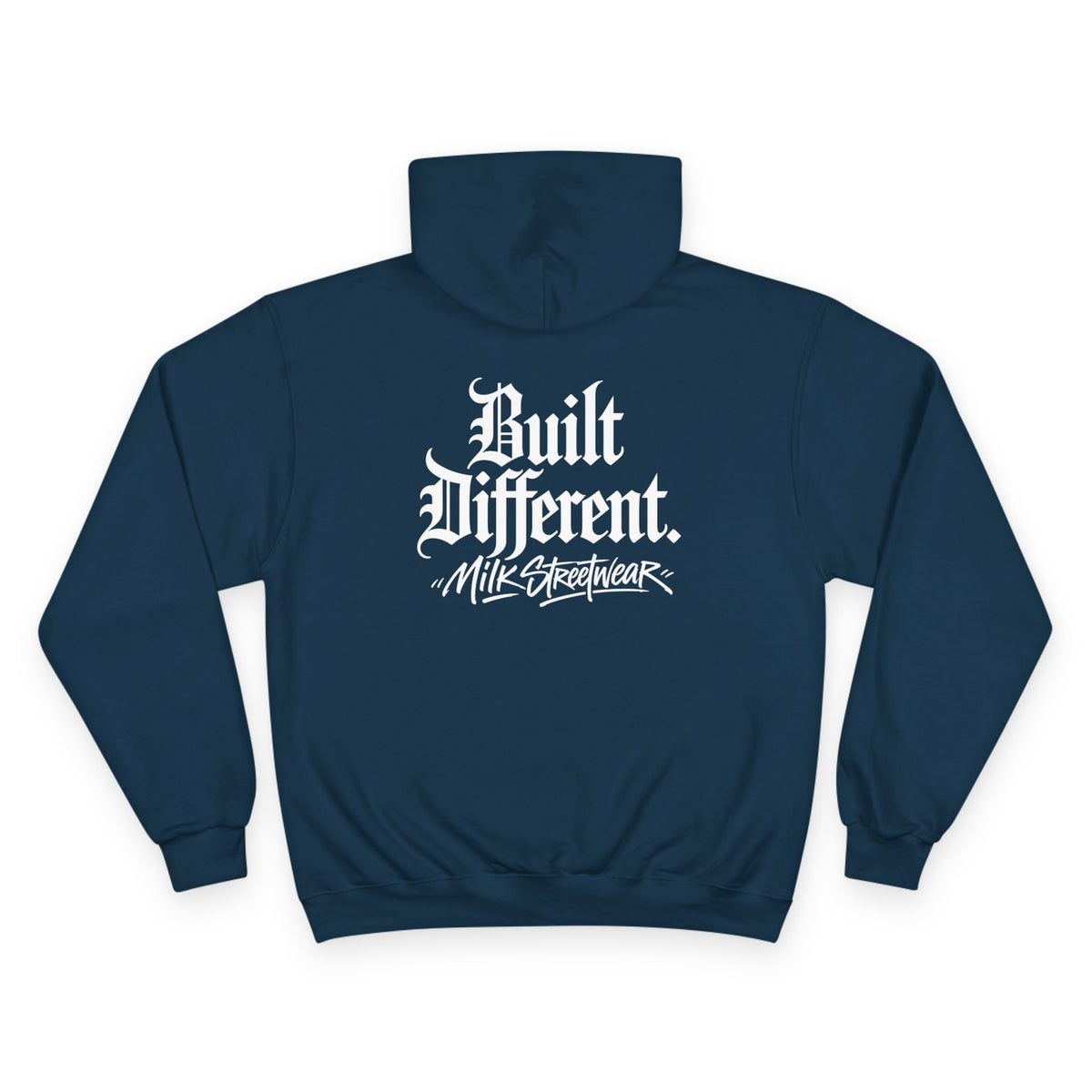 Built Different Hoodie — Retro Script Streetwear Champion Hooded Sweatshirt