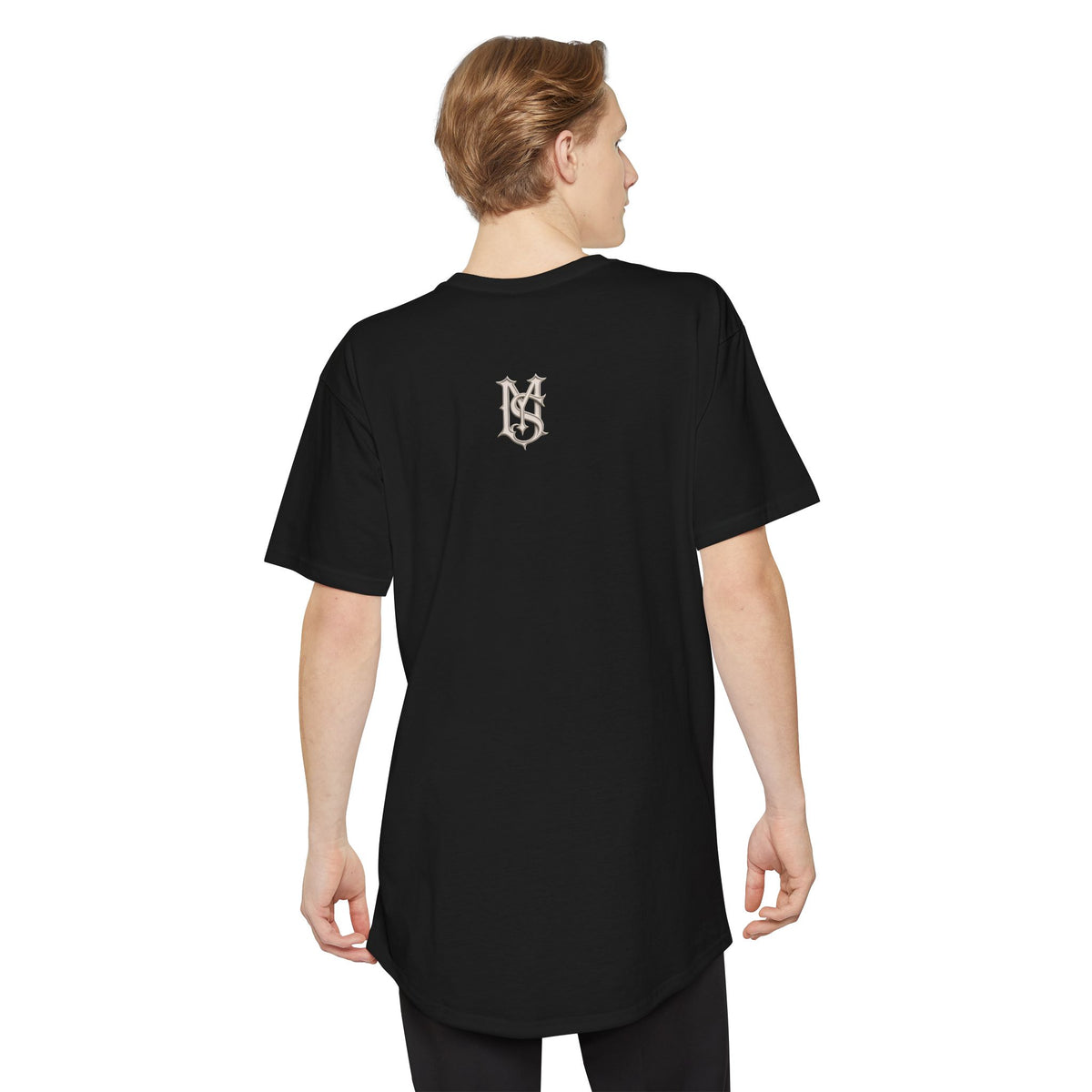 MILK Apparel Wolf Logo Longline Tee — Urban Streetwear Graphic T-Shirt
