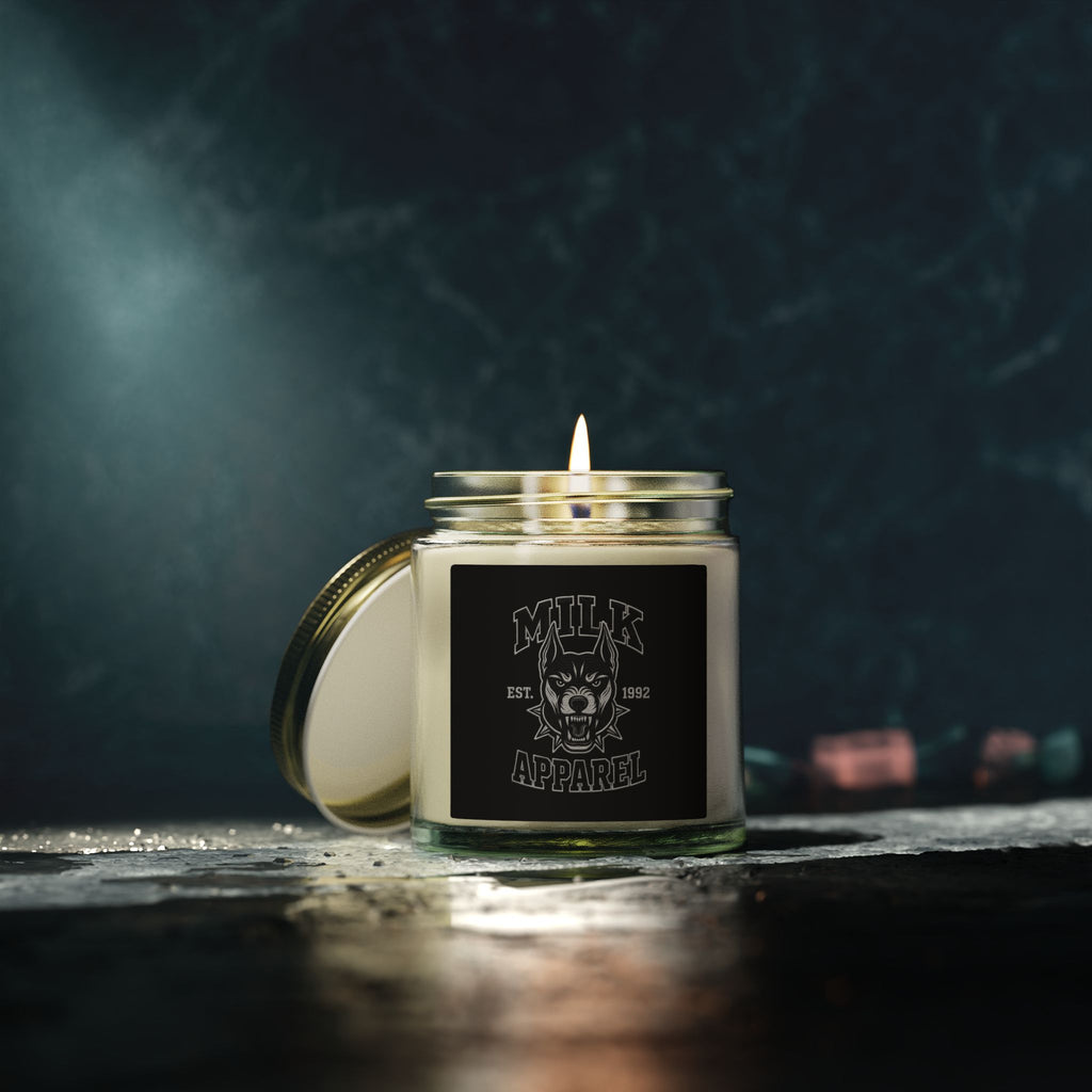 Coconut Apricot Scented Candle (4oz & 9oz) — Milk Apparel Skull Label