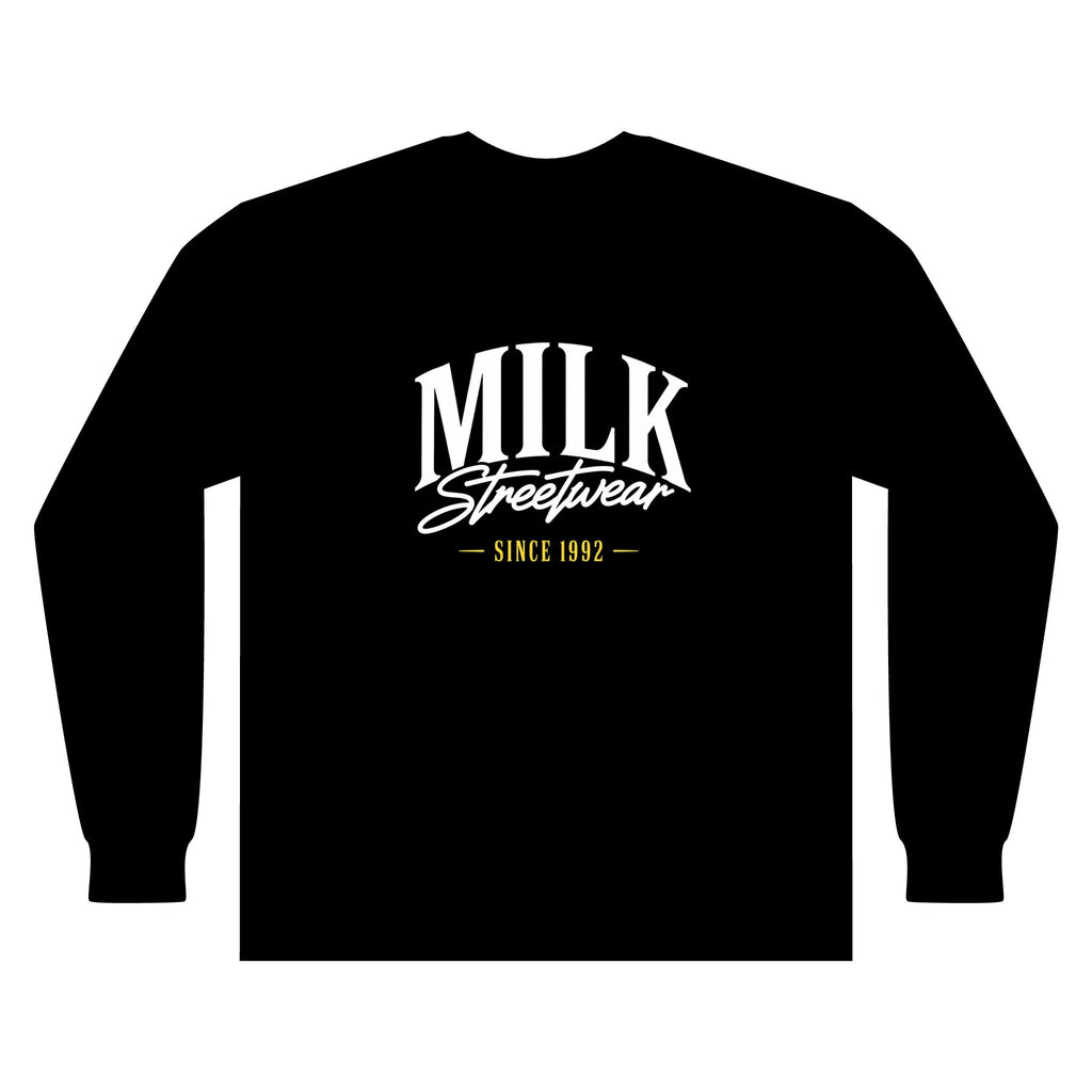 Milk Streetwear Long Sleeve— 'Milk Apparel' Graphic Tee (Since 1992)