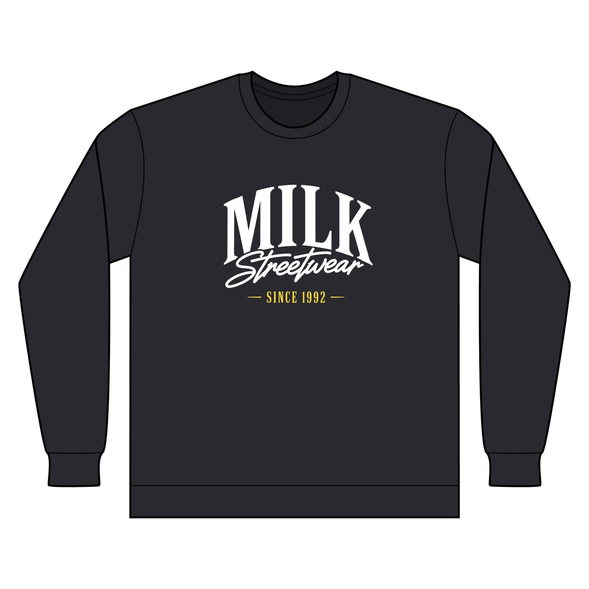 Milk Streetwear Long Sleeve— 'Milk Apparel' Graphic Tee (Since 1992)