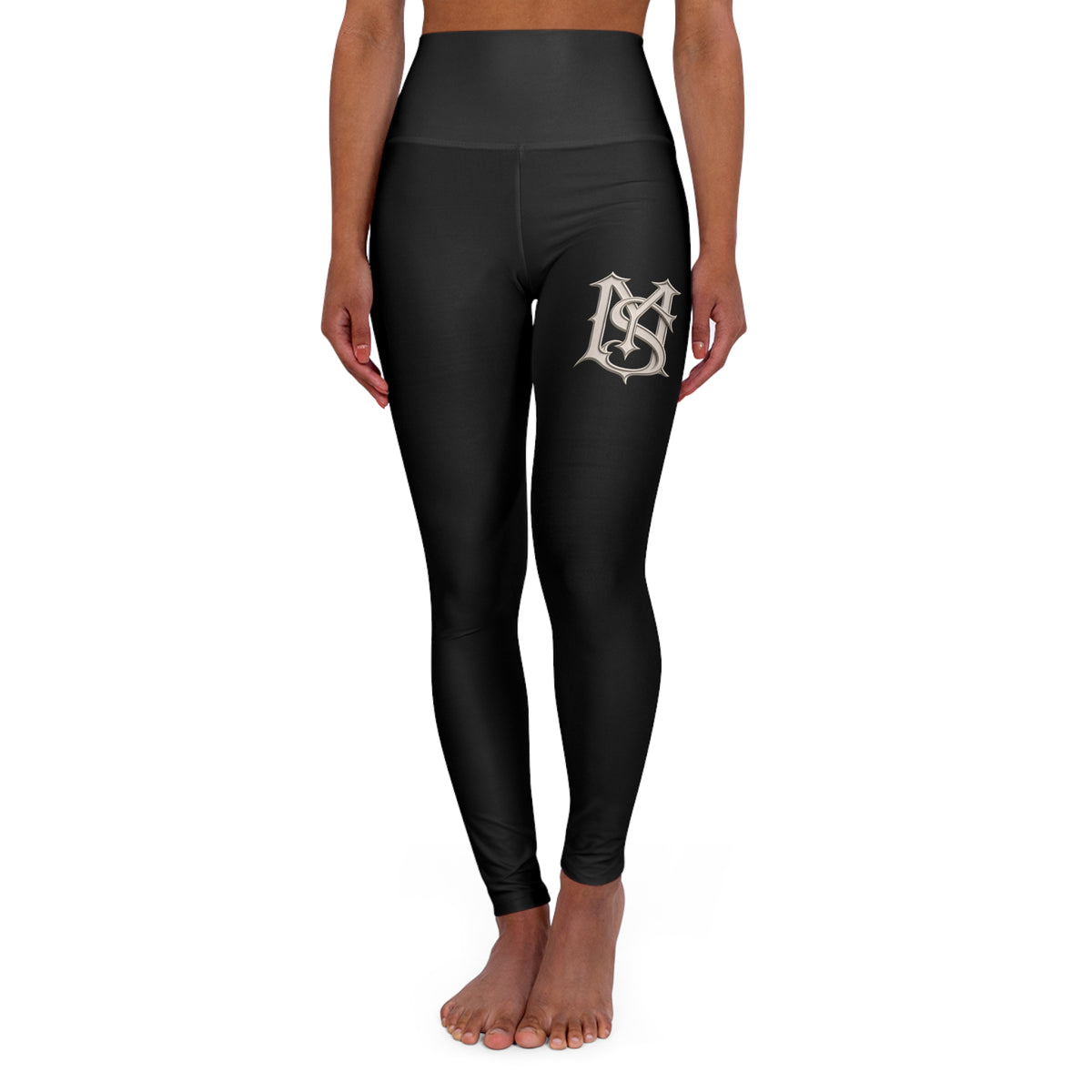 High-Waist Yoga Leggings — 'MILK' Logo Performance Leggings