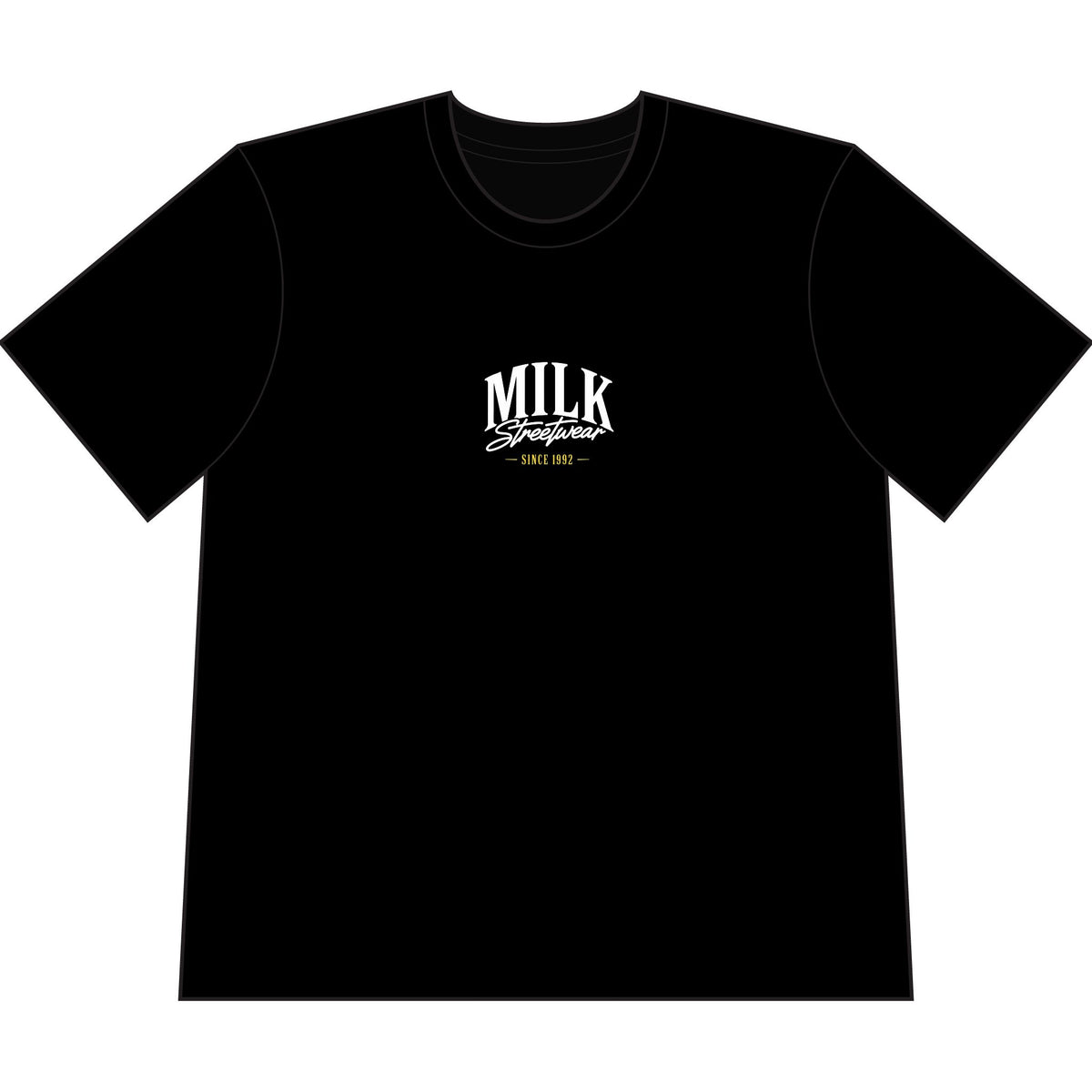 Milk Apparel Wolf Logo Cropped T‑Shirt — Vintage College Style Graphic Tee