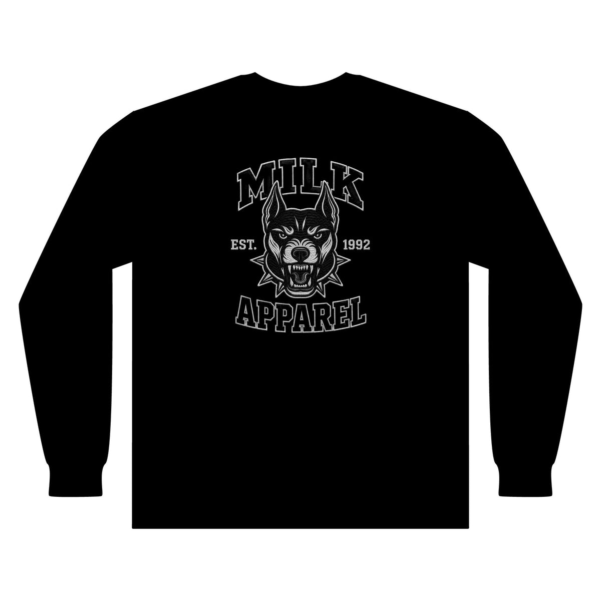 Milk Streetwear Long Sleeve— 'Milk Apparel' Graphic Tee (Since 1992)