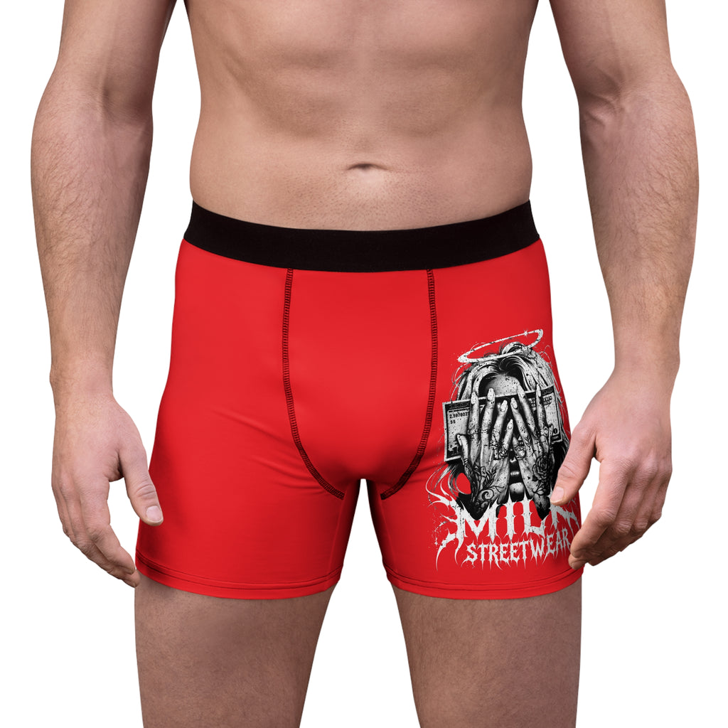 Boxer Briefs — Red Streetwear "Milk" Graphic