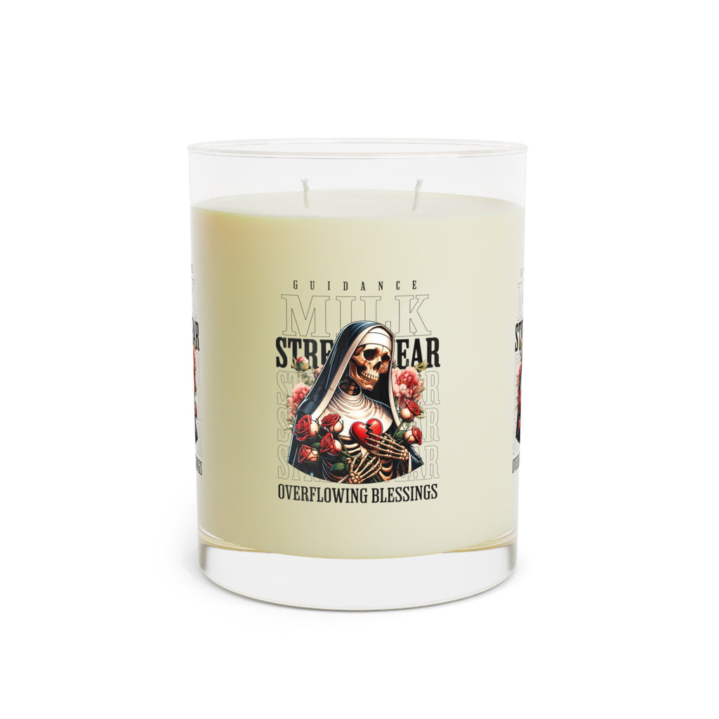 11oz Scented Candle — 'Overflowing Blessings' Nun Skull Design