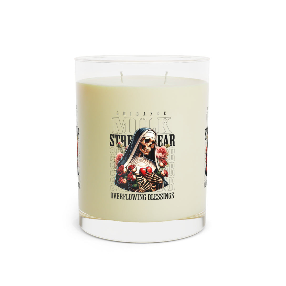 11oz Scented Candle — 'Overflowing Blessings' Nun Skull Design