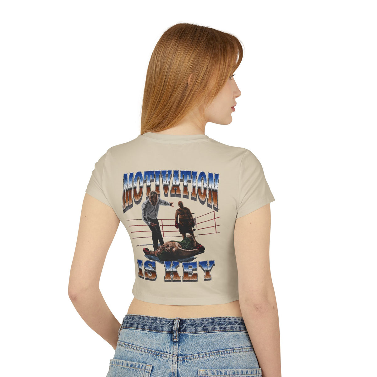 Women's motivational Milk Apparel —  'The World Is Yours' Angel Graphic Crop Top / 'Motivation Is Key' Inspirational Boxing Back Print