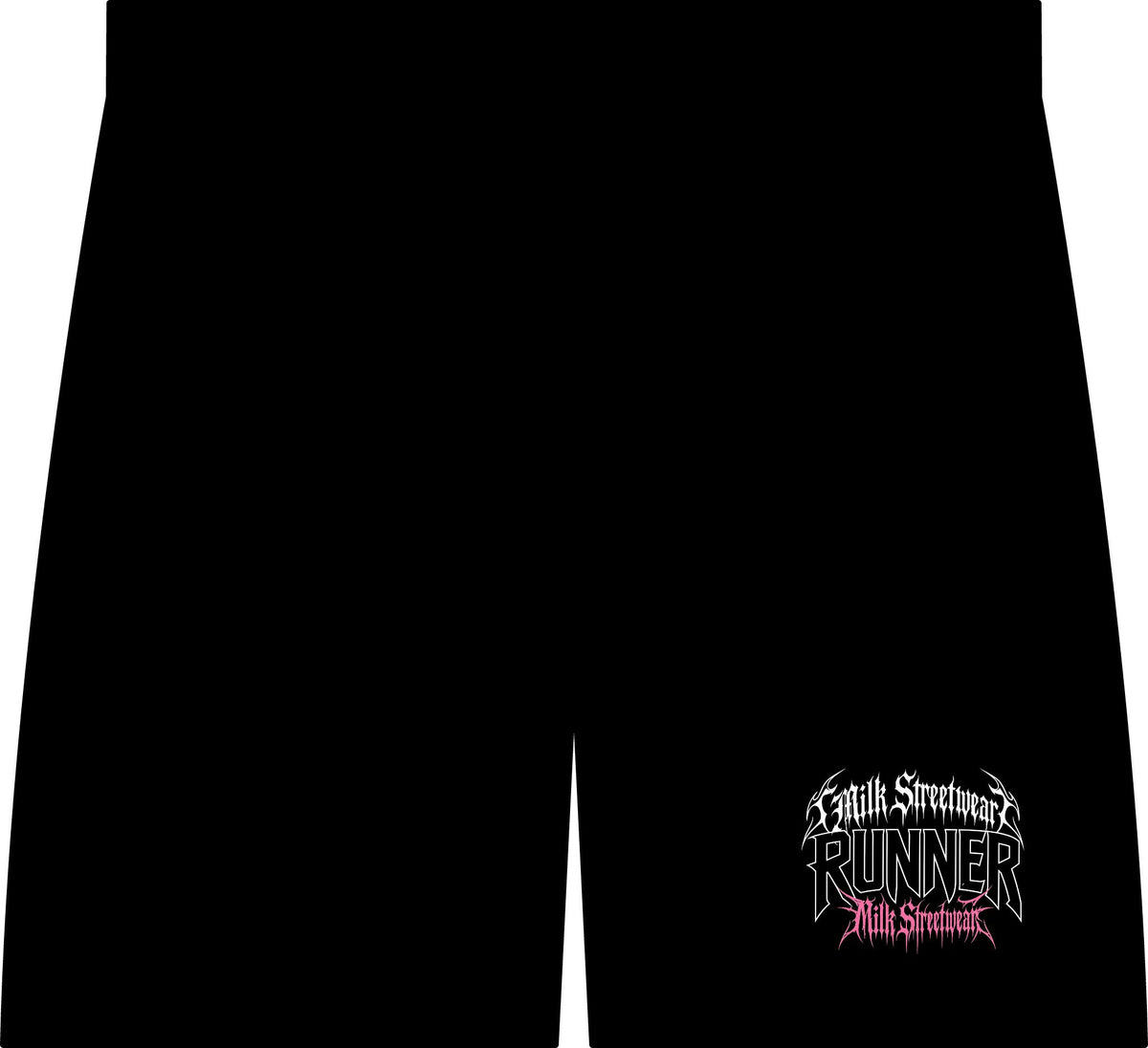 Runner Skull Gym Shorts — Black Athletic Running Shorts with Metal Band Logo