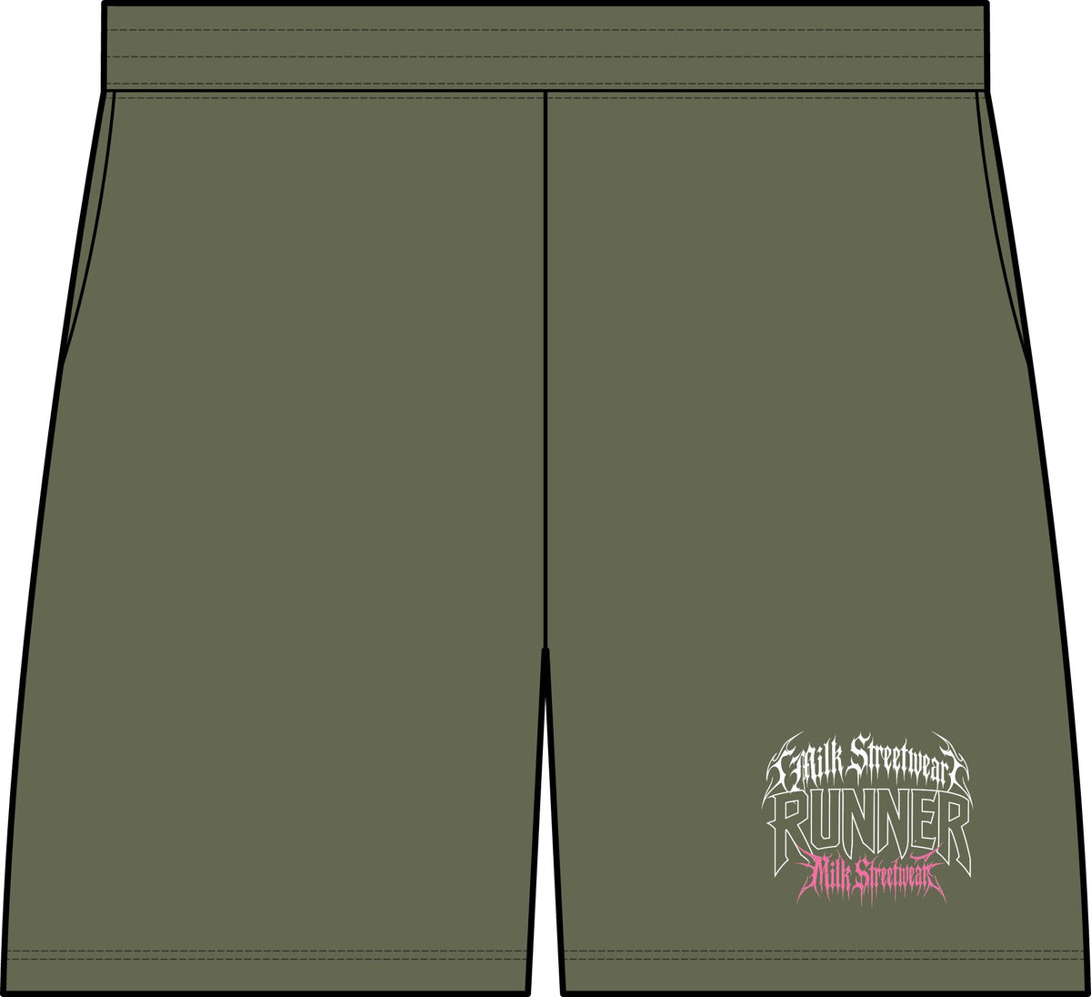 Runner Skull Gym Shorts — Black Athletic Running Shorts with Metal Band Logo