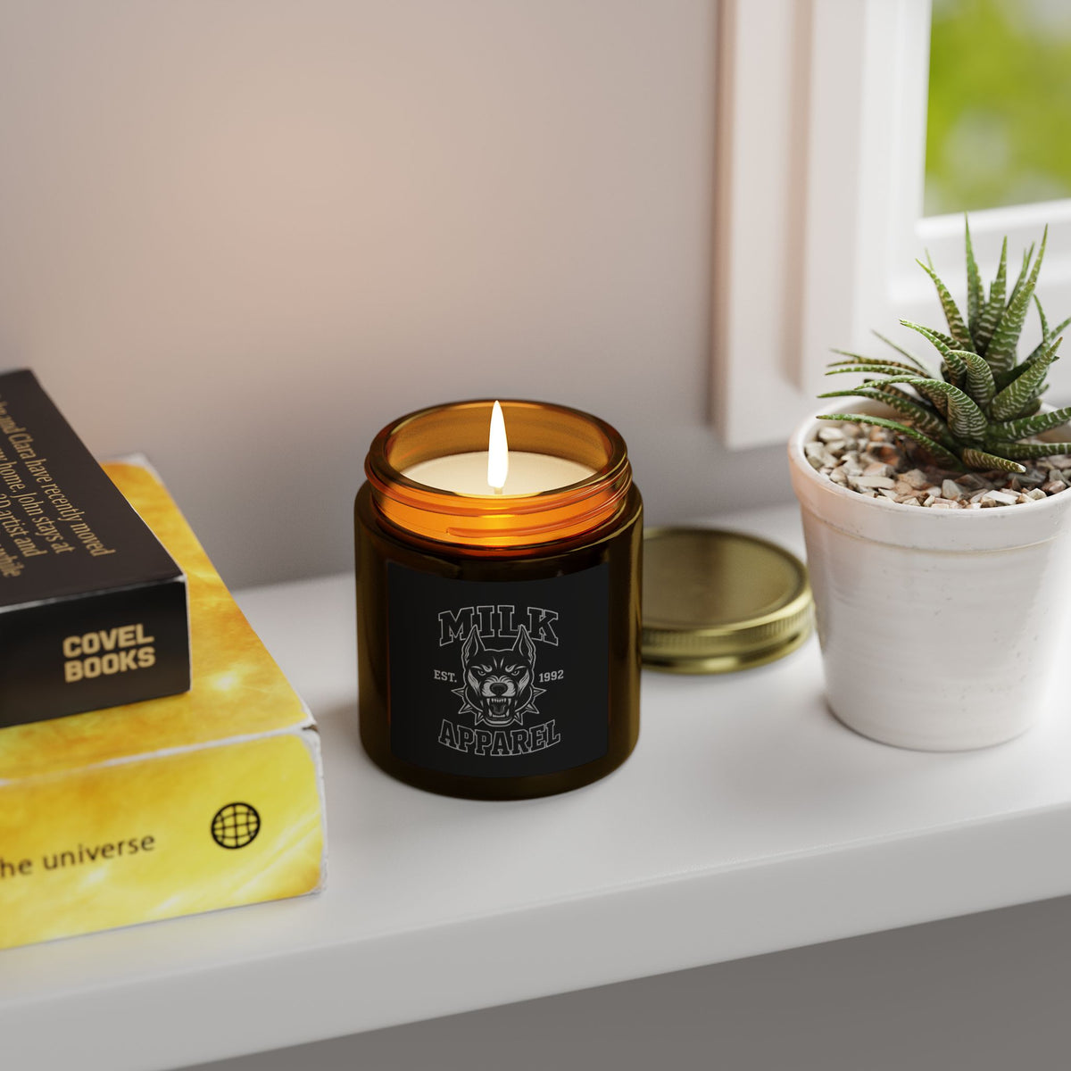 Coconut Apricot Scented Candle (4oz & 9oz) — Milk Apparel Skull Label
